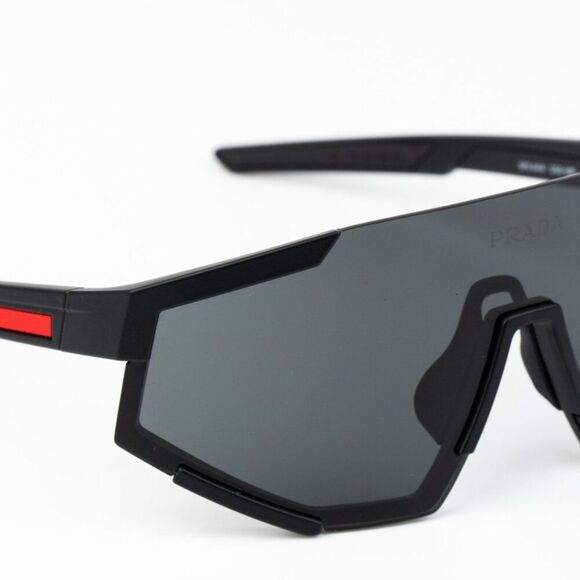 NEW Prada Linea Rossa PS04WS DG006F Black Rubber Dark Grey Single Lens Unisex - Picture 7 of 11